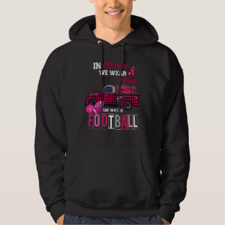 In oktober Draag we roze en horloge Football Hoodie
