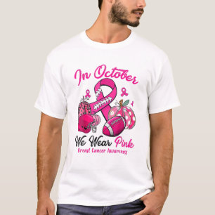 In oktober Draag we roze en kijken we naar Footbal T-shirt
