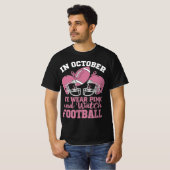 In oktober Draag we roze en observeer Football T-shirt (Voorkant volledig)