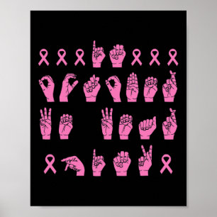 In oktober Draag we roze gebarentaal borstkanker Poster
