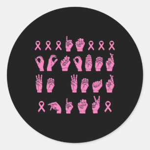 In oktober Draag we roze gebarentaal borstkanker Ronde Sticker