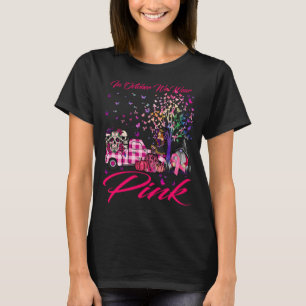 In oktober Draag we roze gnome Truck Pumpkin Skull T-shirt