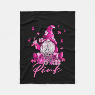 In oktober Draag we roze Gnomen Breast Cancer Fleece Deken