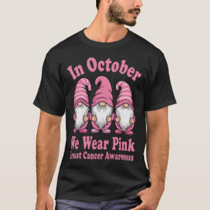 In oktober Draag we roze groene borstkanker T-shirt