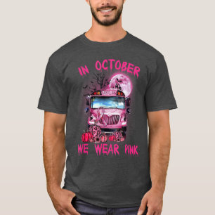 In oktober Draag we roze, half roze vrachtwagenpom T-shirt