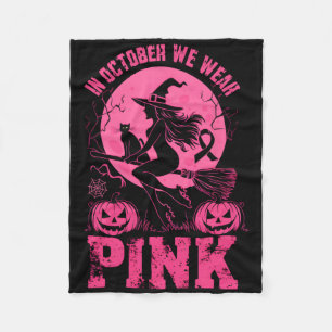 In oktober Draag we roze halloween borstkanker. Fleece Deken