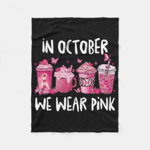 In oktober Draag we roze halloween borstkanker. Fleece Deken