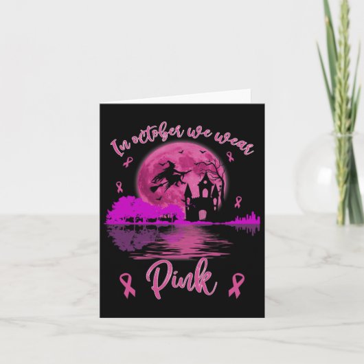 In oktober Draag we roze halloween borstkanker. Kaart (Voorkant)