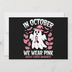 In oktober Draag we roze halloween heks Kaart