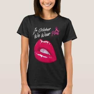 In oktober Draag we roze halloween lippen voor vro T-shirt