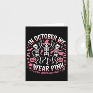 In oktober Draag we roze halloween skeletbreast Kaart