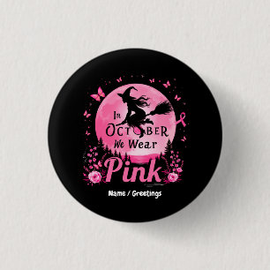 In oktober Draag we roze heks borstkanker Ronde Button 3,2 Cm