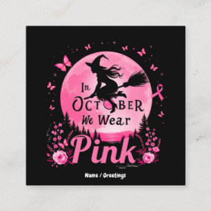 In oktober Draag we roze heks borstkanker Vierkante Visitekaartje