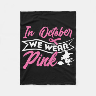 In oktober Draag we roze heks-halloween-thema roze Fleece Deken