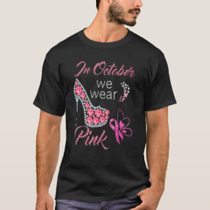 In oktober Draag we roze hiel roze ribbo T-shirt