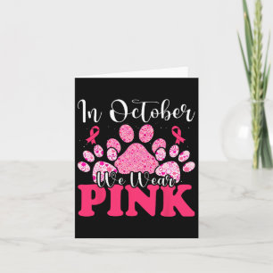 In oktober Draag we roze hond kat borstkanker Kaart