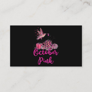 In oktober Draag we roze Hummingbird Breast Cancer Visitekaartje