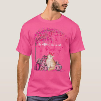 In oktober Draag we roze kat borstkanker Awa T-shirt