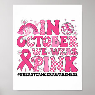 In oktober Draag we roze koolstofborst-kanker Poster
