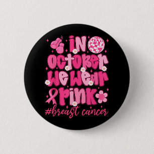 In oktober Draag we roze koolstofborst-kanker Ronde Button 5,7 Cm
