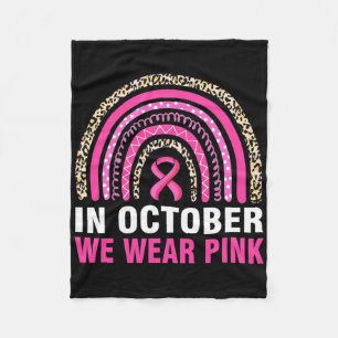 In oktober Draag we roze leopard Breast Cancer Awa Fleece Deken