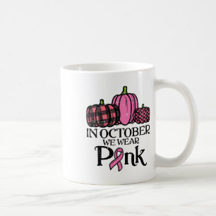 In oktober Draag we roze leopard Breast Cancer Awa Koffiemok