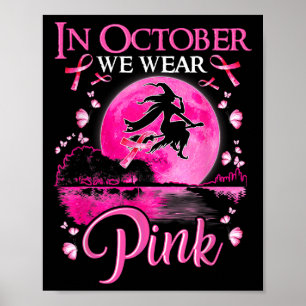 In oktober Draag we roze lint-hekhalskanker Poster