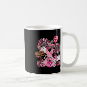 In oktober Draag we roze lintlint-halloween bre Koffiemok