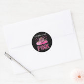 In oktober Draag we roze lobbon-pompoen Ronde Sticker (Envelop)