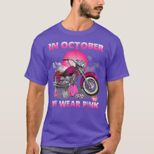 In oktober Draag we roze motorfiele borstkanker B T-shirt