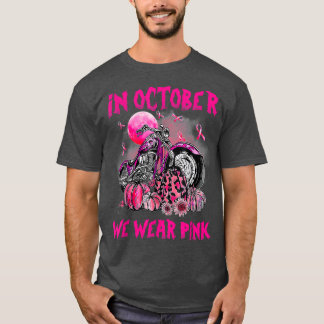 In oktober Draag we roze motorfiele borstkanker B T-shirt