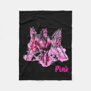 In oktober Draag we roze paardenbre Fleece Deken