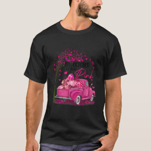 In oktober Draag we roze pompoen auto-borstkanker T-shirt