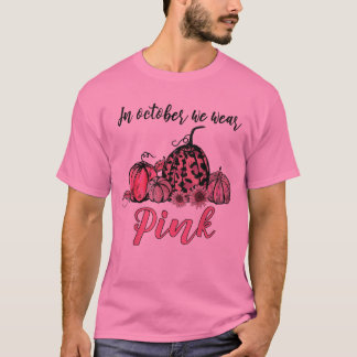 In oktober Draag we roze pompoen borstkanker T-shirt