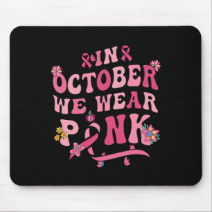 In oktober Draag we roze Retro Groovy Breas Muismat