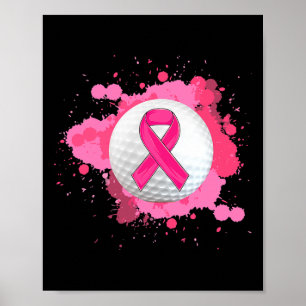 In oktober Draag we roze ribbon Golfborstkanker Poster