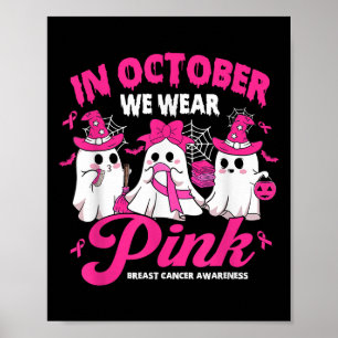 In oktober Draag we roze schoolconciërge borstkank Poster