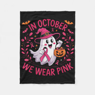 In oktober Draag we roze Shirt borstkankerwaren Fleece Deken