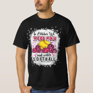 In oktober draag we roze Softball Breast Cancer Aw T-shirt