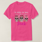 In oktober Draag we roze suikerschedel T-shirt (Design voorkant)