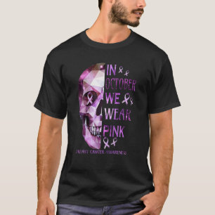 In oktober Draag we roze suikerschedel T-shirt