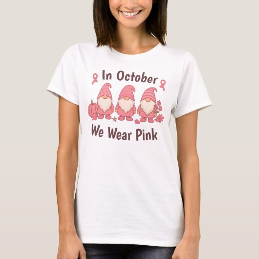In oktober Draag we roze T-shirt (Voorkant)