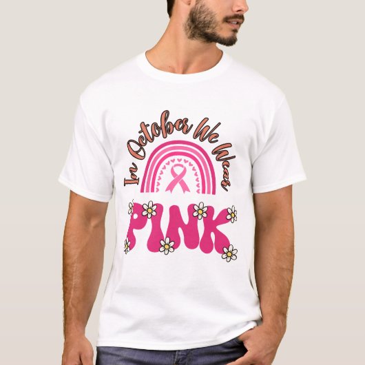 In oktober Draag we roze T-shirt (Voorkant)