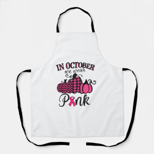In oktober Draag we roze Thanksgiving borstkanker Schort