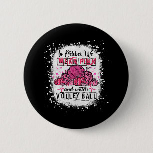 In oktober draag we roze volleybalborstkanker A Ronde Button 5,7 Cm
