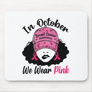 In oktober Draag we roze zwarte borstkanker A Muismat