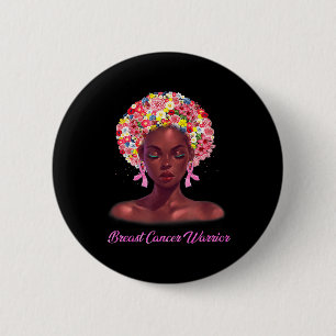 In oktober Draag we roze zwarte borstkanker Ronde Button 5,7 Cm