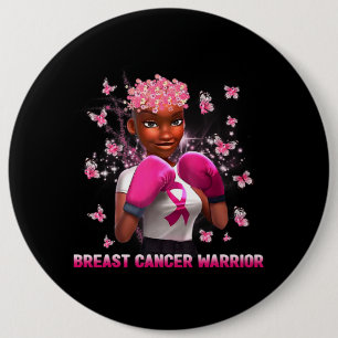 In oktober Draag we roze zwarte borstkanker Ronde Button 6,0 Cm