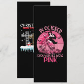 In oktober Draag zelfs heksen roze T-shirt Breast Kaart (Voorkant / Achterkant)