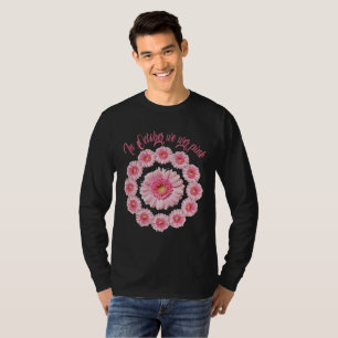 In Oktober dragen we een roze lint bloem T-shirt